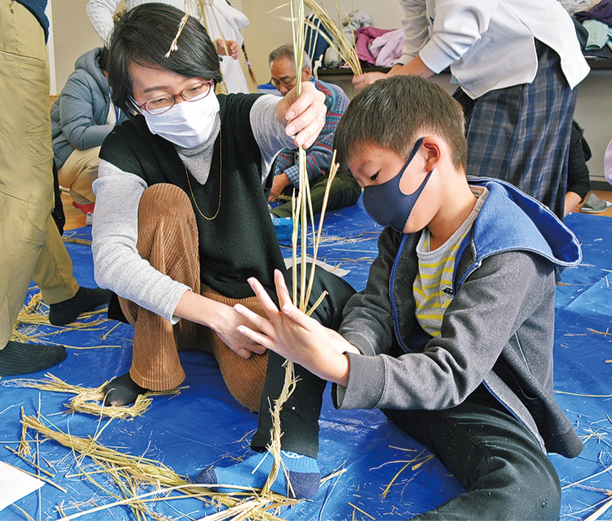脱穀後のワラ しめ縄に