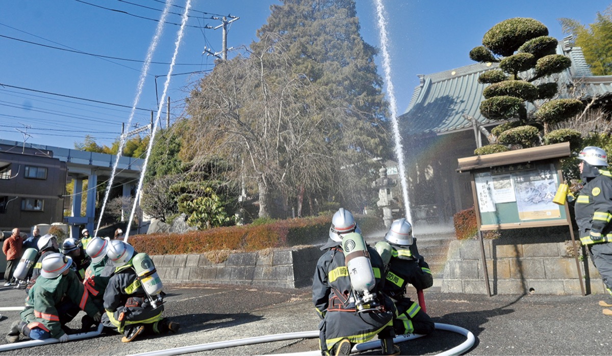 西光寺で防火訓練