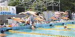 7月下旬の合宿では日本実業団水泳競技大会へ向け練習に励んだ