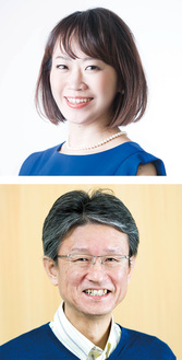 プレゼンターの大木さん（上）とトークゲストの嶌田さん