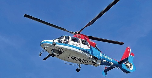 川崎区の訓練で飛来する「そよかぜ」