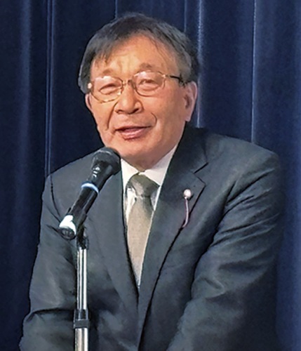 市政報告を行う渡辺市議