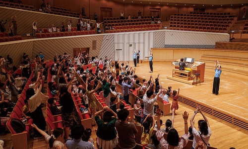 昨年のオルガンラジオ体操の模様 ©Y.Masuda/MUZA