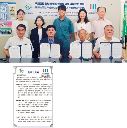 締結したメンバー（上）と協約書