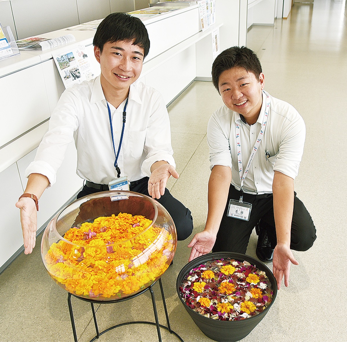 ｢花手水｣で町に彩りを