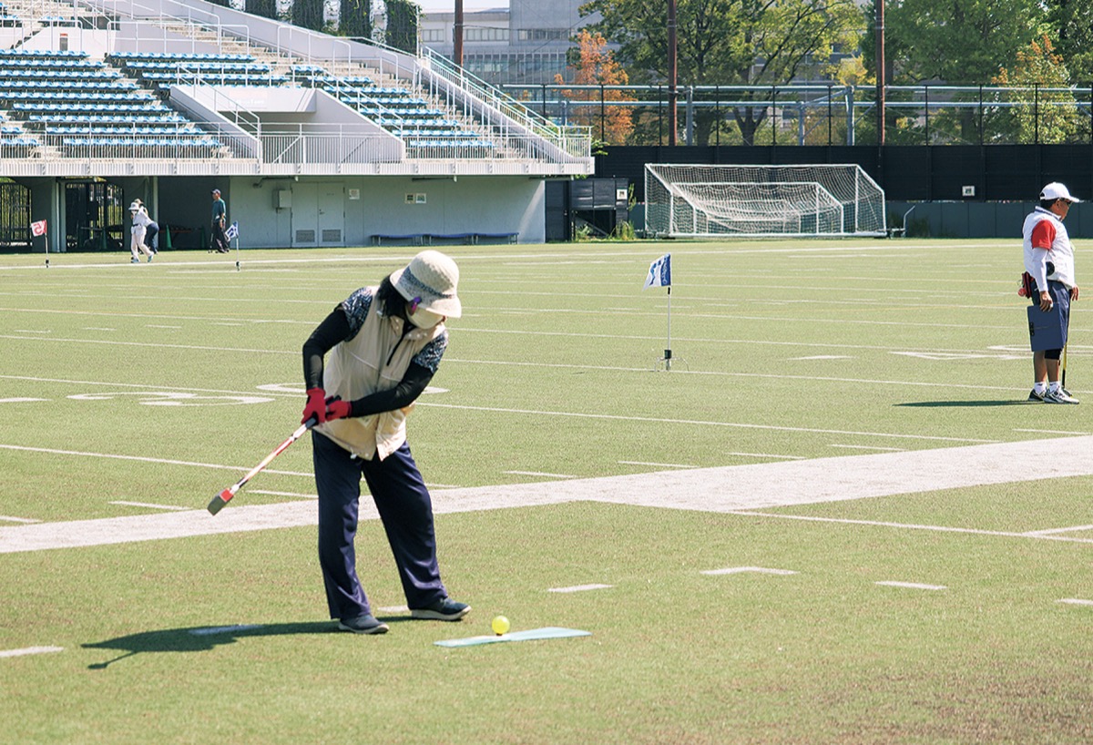 広いスタジアムで気分も晴れやかに