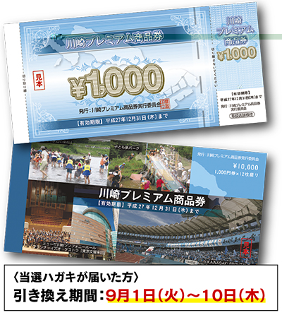 川崎プレミアム商品券９月１日から利用開始