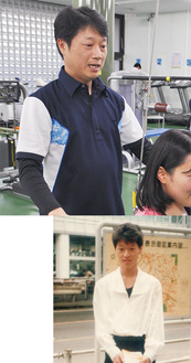 （上）相模原ギオンアリーナでインストラクターを務めている宮崎さん／（下）ジュニア時代にファンに撮影された１枚