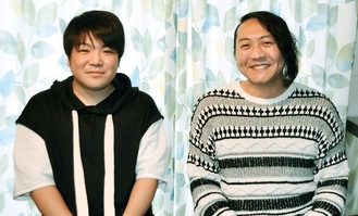 笑顔でインタビューに答える安田さん（左）と丸山さん