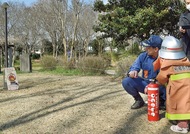 横山公園で防災イベ
