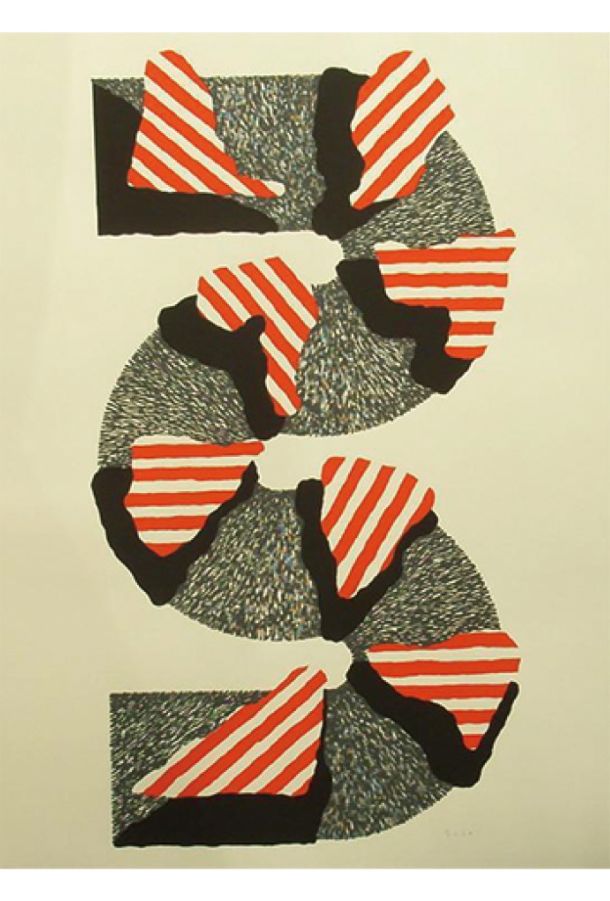 真作保証 菅井汲 「青の太陽」 直筆サイン リトグラフ 1966-1967