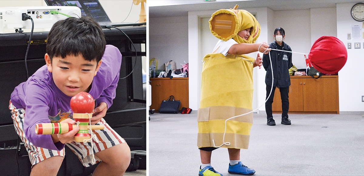 けん玉用いてパフォーマンス