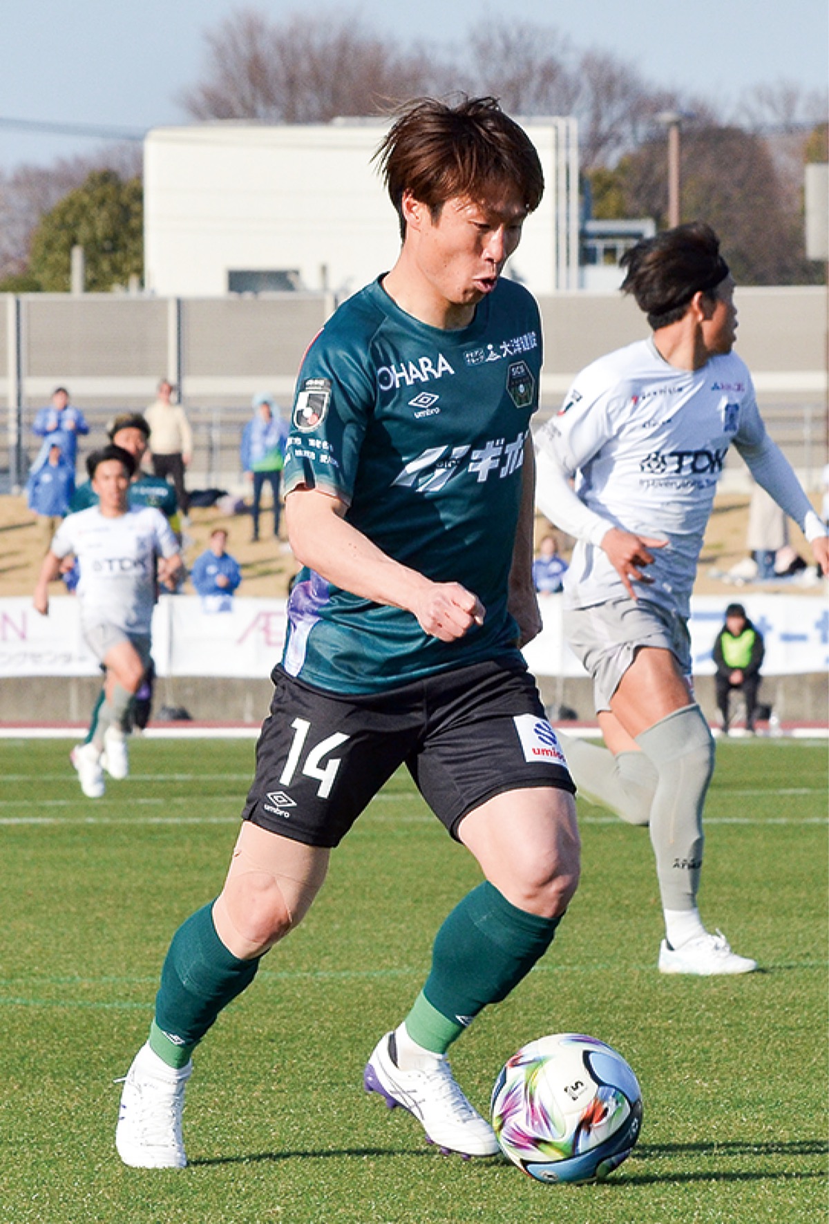 3シーズンぶりに復帰したFW安藤翼選手。大きな声援と拍手で迎えられた