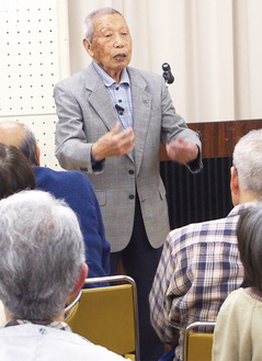 昨年、阿倍さんが講師を務めた講演会の様子