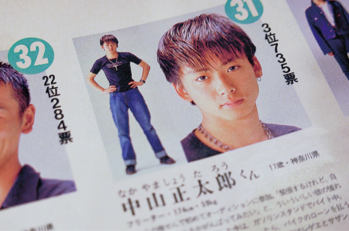 打ち合わせ時に恩師から見せられた雑誌。中山社長（当時17歳）が掲載された雑誌を恩師が購入し、今も保管していたという