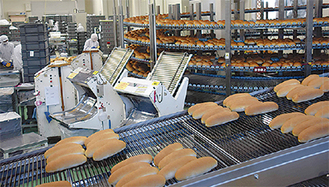 長竹にあるオギノパンのパン工場