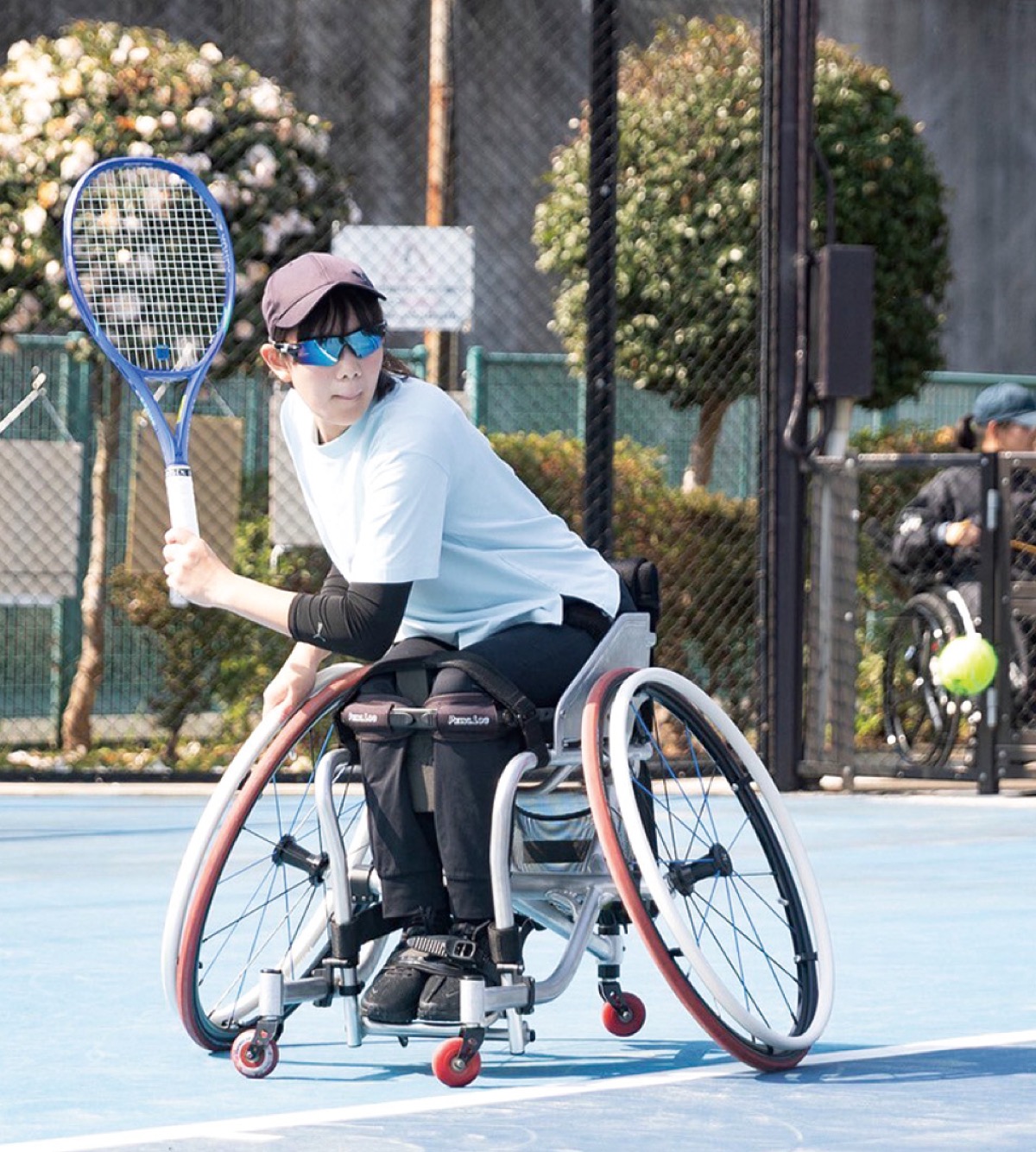 車いすシングルス（Ｈ級）で優勝した岩本さん（熊谷さん提供）