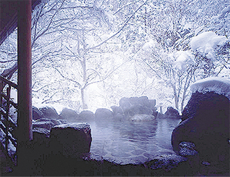 「残雪のなごり」が楽しめる温泉が魅力