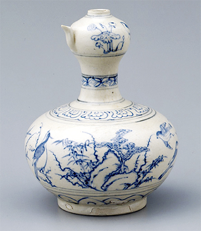 「青花鳥文瓢形水注」