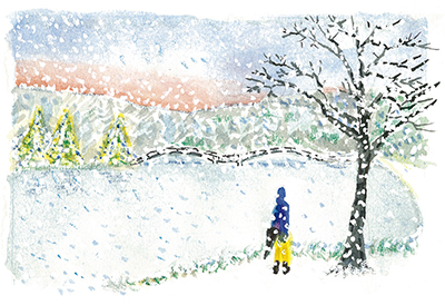 「雪の薬師池公園」沢野ひとし