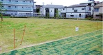 スペースを確保した芝生広場。今後イベントも行える