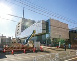 建設中の東京都立多摩産業交流センター＝2021年12月23日撮影