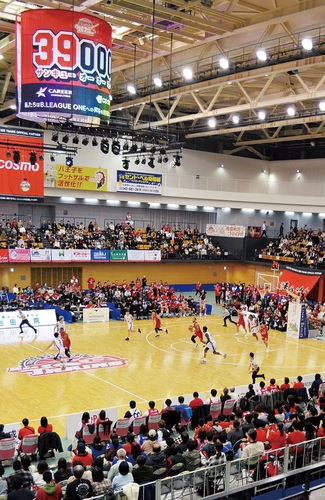 ホーム戦で天井に毎回掲げられるスローガン