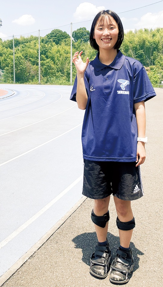 女子Ｔ35クラスの走幅跳競技で日本新記録を樹立した佐伯さん（帝京大陸上部所属）