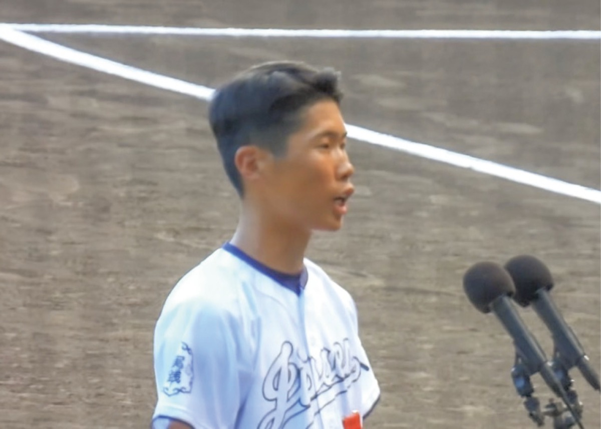 選手宣誓した矢澤主将