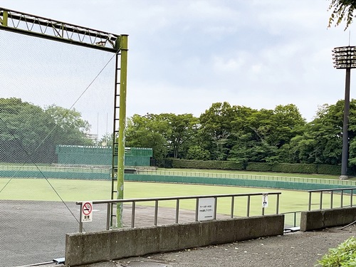 愛称が「新日本物流スタジアム多摩」に変わった野球場