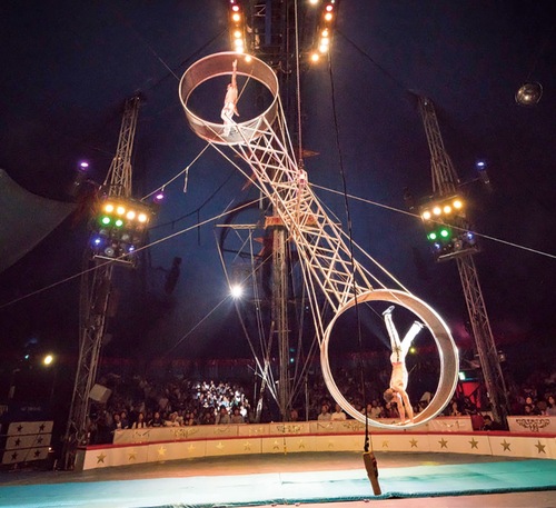 地上15mの新空中大車輪＝木下大サーカス提供