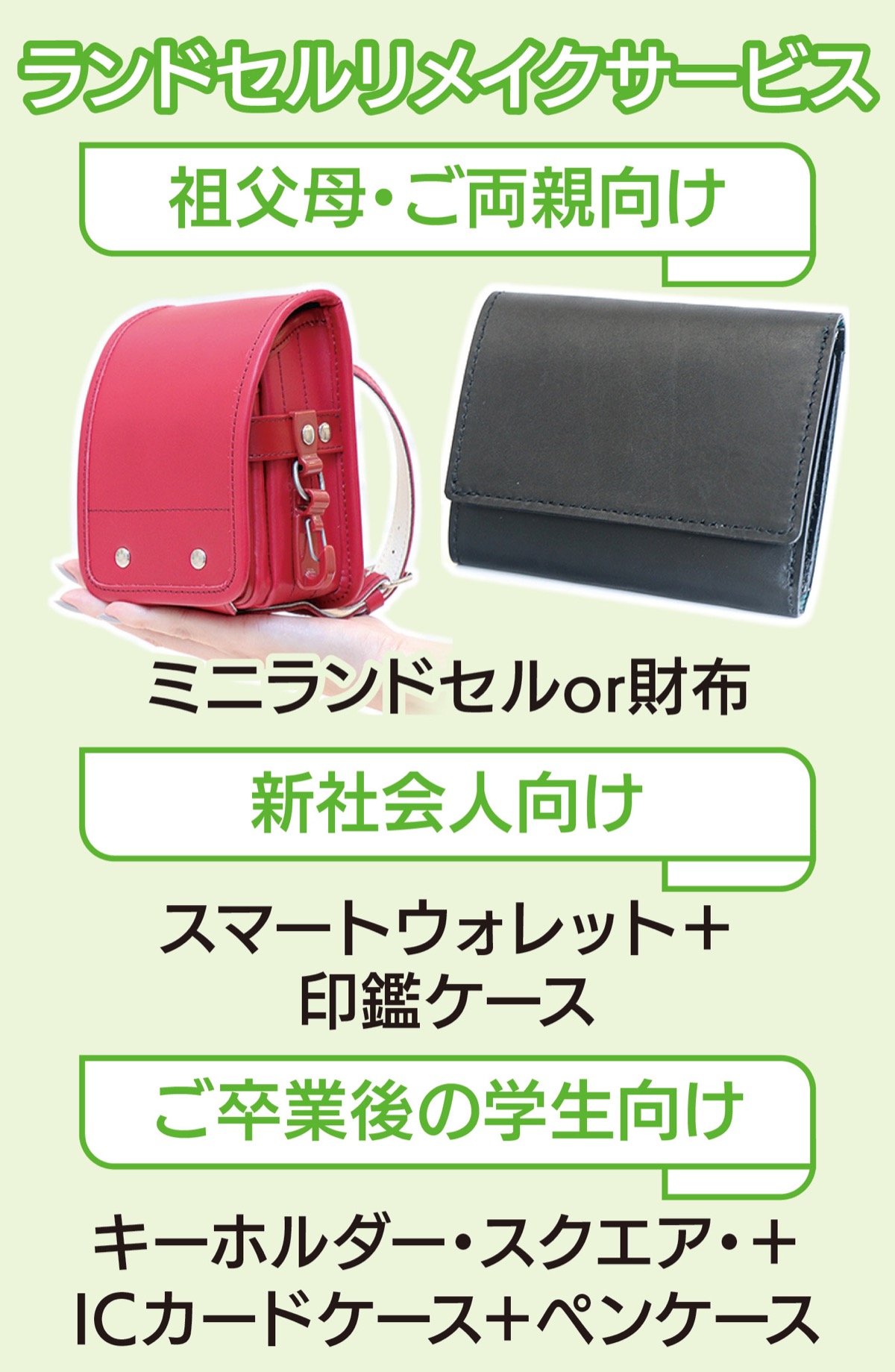 ランドセルのリメイクを