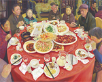 『晩餐』2017年　油彩・キャンバス　131×162cm