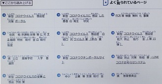 漢字に振り仮名が送られたＷＥＢサイト（写真は神奈川県のホームページ）