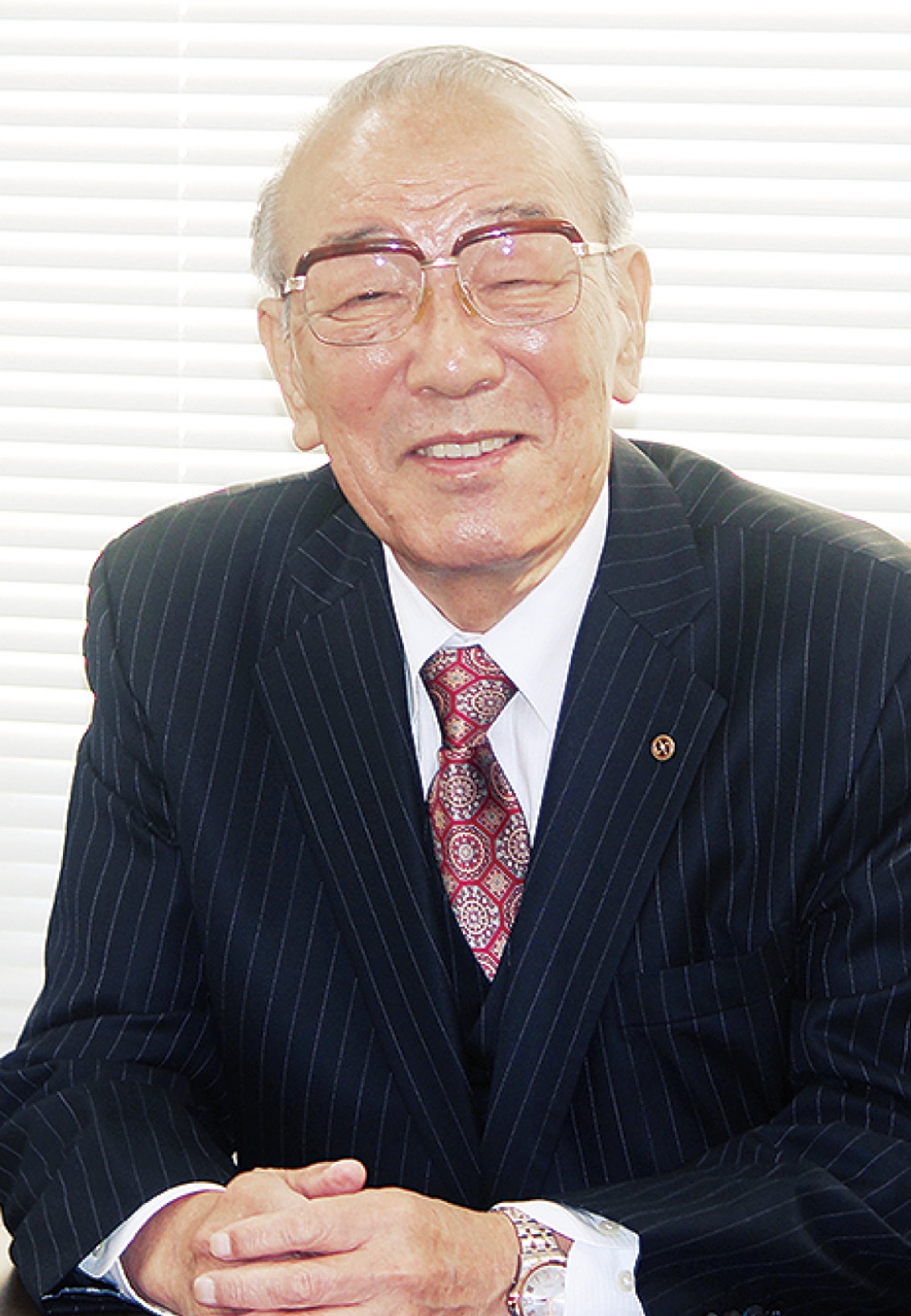 インタビューに答える河西会頭