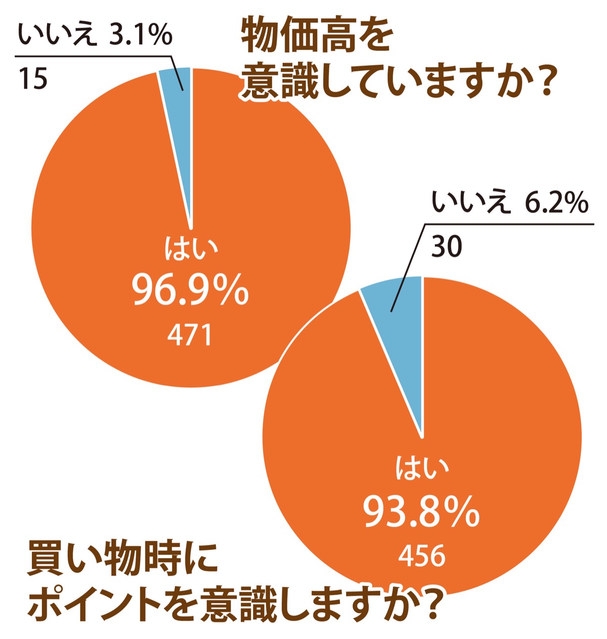 ｢物価高を実感｣９割以上