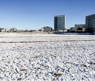 雪が降った翌日の様子＝１月７日海老名市中央で撮影