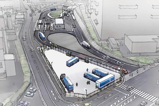 綾瀬SICの上下線出入口に設置する（写真は下り・同社提供)