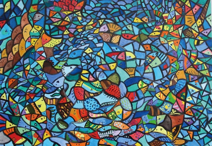 相武台前　駅周辺にアート70作品　絵画や刺しゅうなど８月23日まで展示