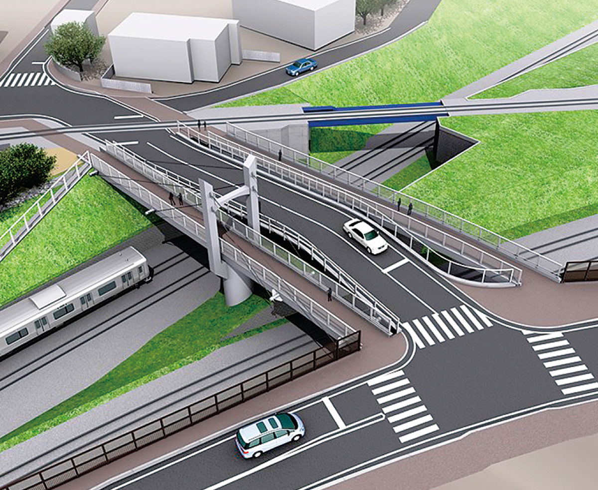 並木橋に「歩道橋」新設