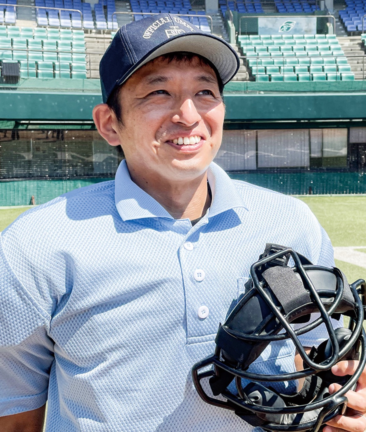 「野球には生涯関わりたい」と語る江崎さん＝11日・大和スタジアム
