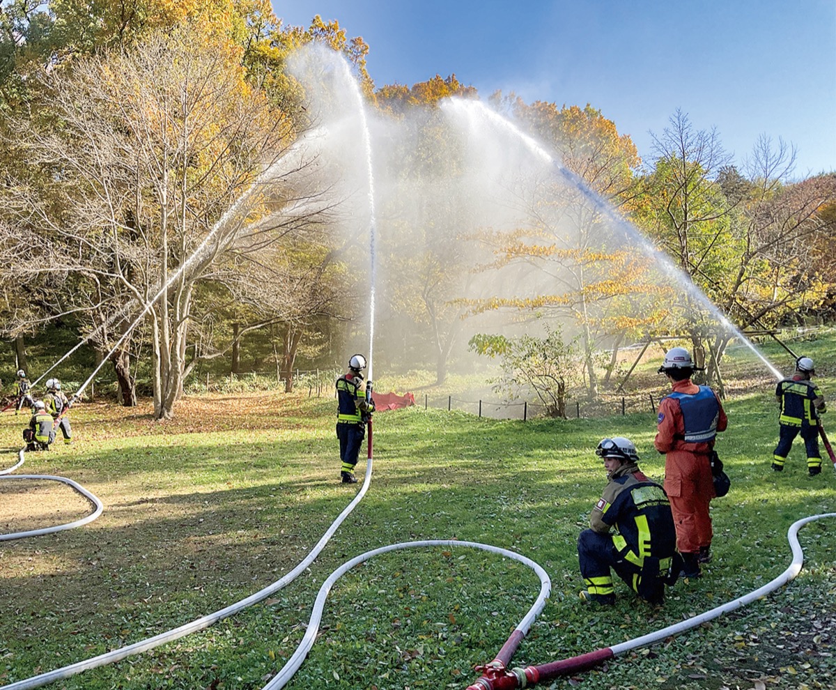 谷戸山公園で火災訓練