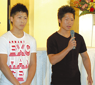 先月のイベントで、将来の目標を語っていた拓真さん（右）。左は兄・尚弥さん