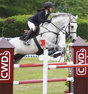 馬と一体となって障害物を乗り越える（試合風景）