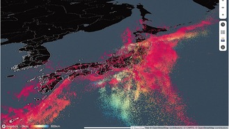 震源データを紐づけた地図© Mapbox © OpenStreetMap