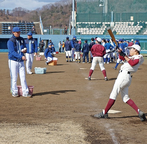 バッティング練習の様子