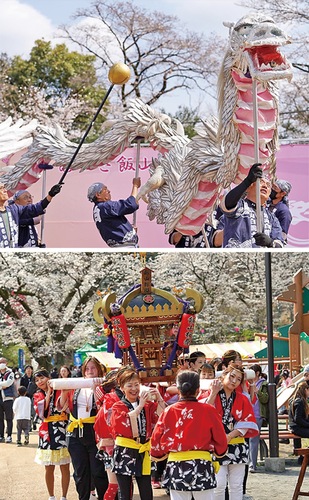白龍の舞（上）とさくら輿