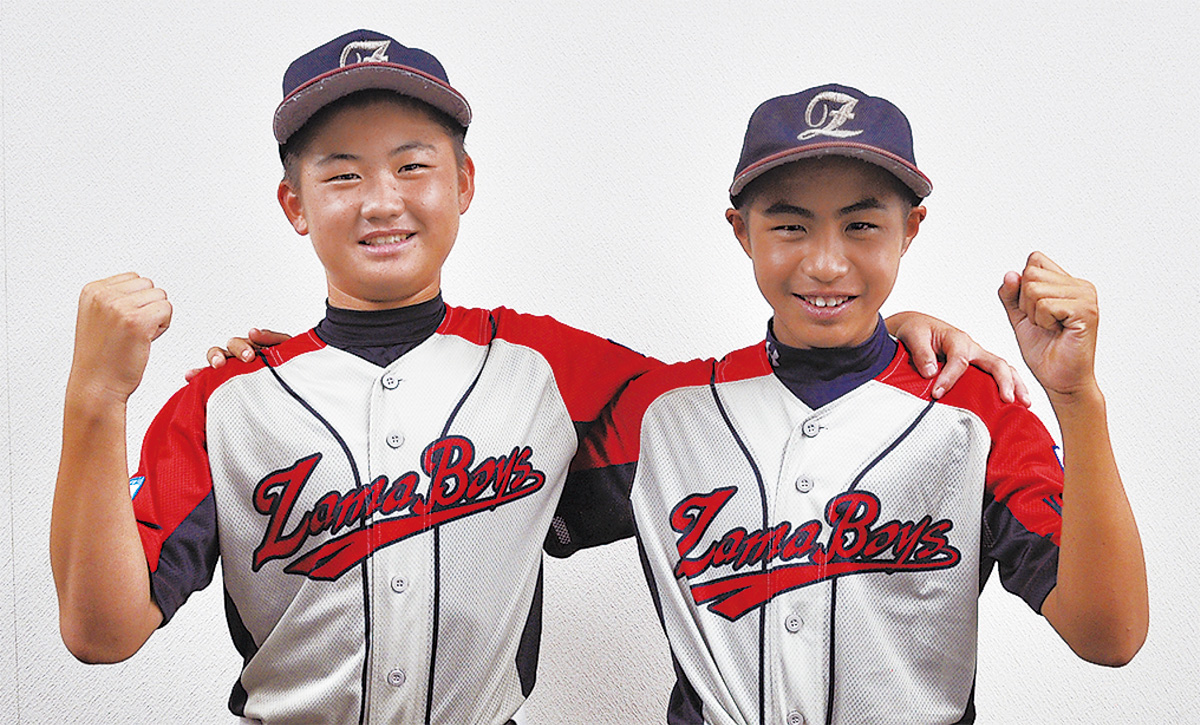 健闘を誓いあう磯木一路選手(左)と牧方優人選手