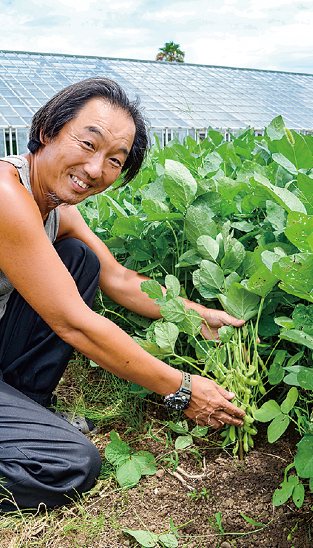 普段は農家として野菜を作る井部友彦さん(寒川町)