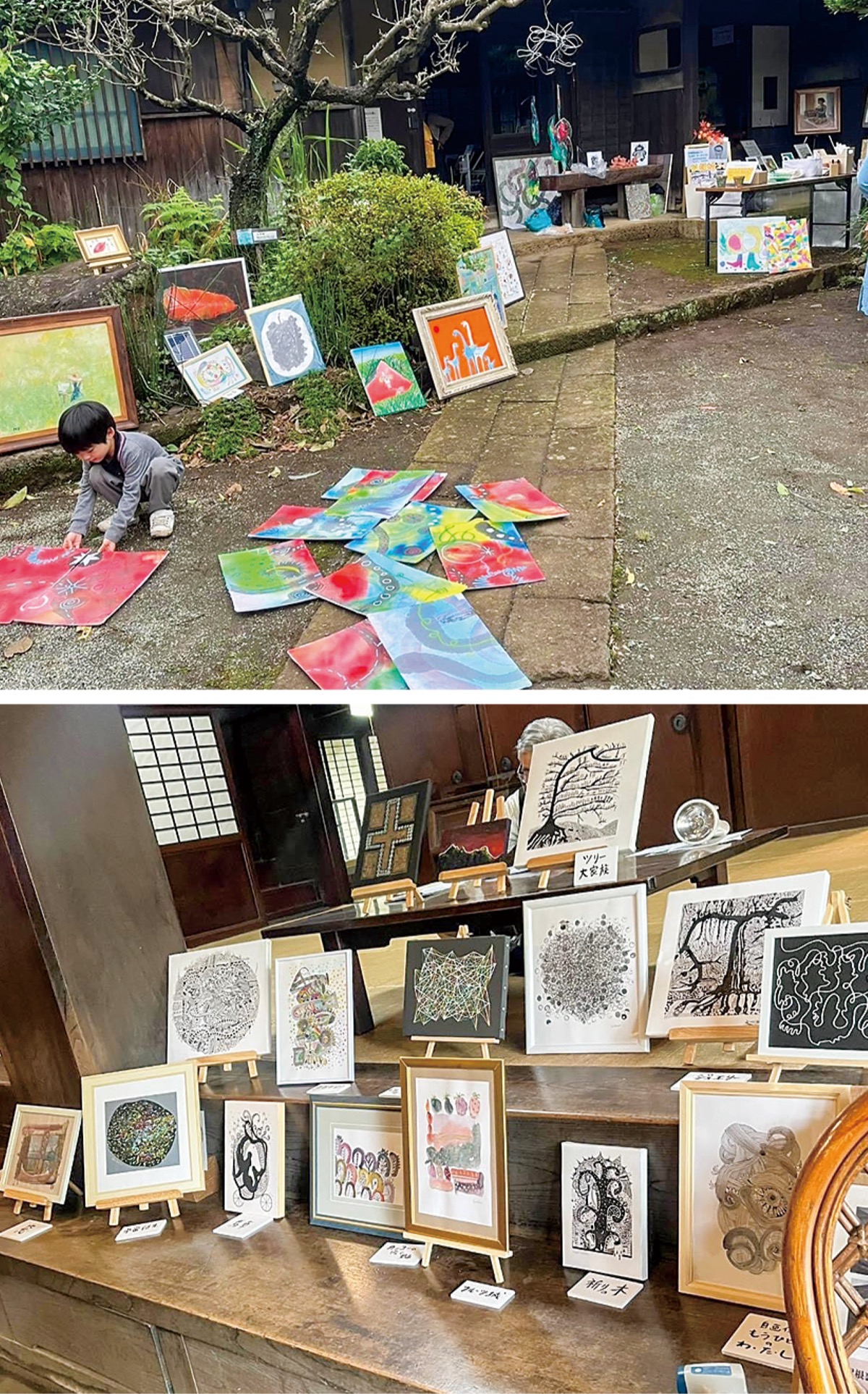 過去のイベントでのアート作品展示のようす